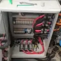 the inside of a computer with many wires