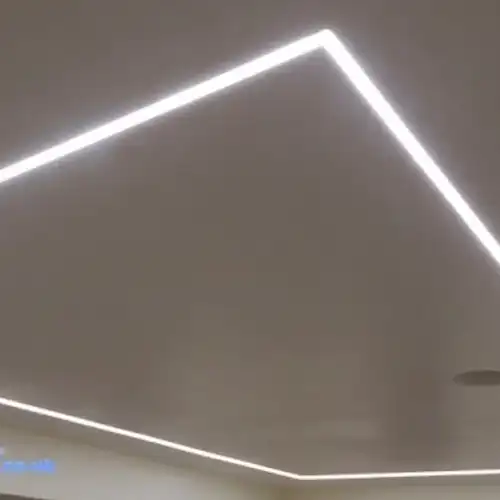 a ceiling that has some lights on it